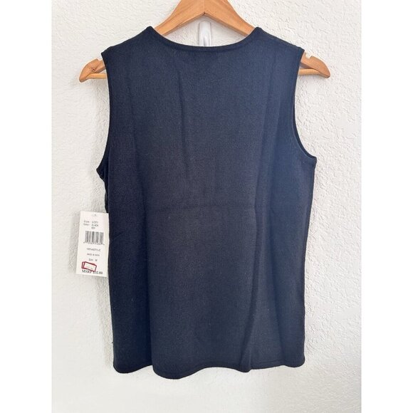 NWT Designers Originals WMN Luxelon Black Sleeveless Embroidered Tank Top Size M - Picture 3 of 8